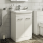600mm White Freestanding Vanity Unit with Basin - Camborne