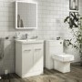600mm White Freestanding Vanity Unit with Basin - Camborne