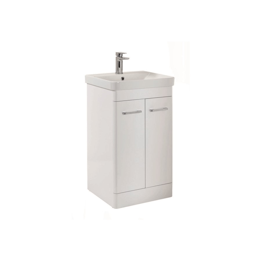 600mm White Freestanding Vanity Unit with Basin - Camborne