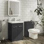 600mm Dark Grey Freestanding Vanity Unit with Basin - Camborne