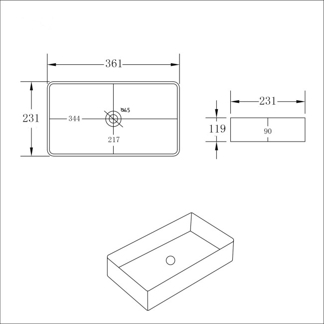 560mm Matt White Wall Hung Floating Basin Shelf and Pink Basin - Evora