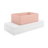 560mm Matt White Wall Hung Floating Basin Shelf and Pink Basin - Evora