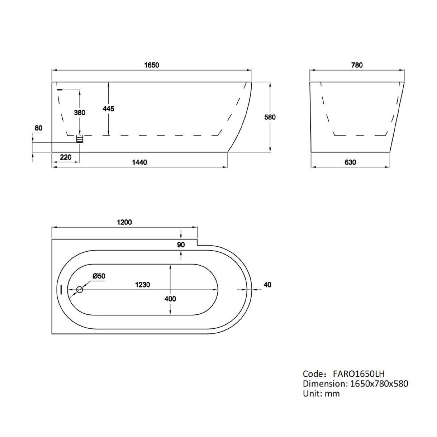 left hand corner baths