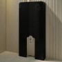 Back to Wall Toilet with Black Glass Cabinet, Cistern & Pneumatic Dual Flush Button - Roma