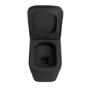 Black Back to Wall Toilet with Black Glass Cabinet, Cistern & Pneumatic Dual Flush Button - Albi