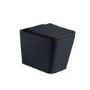 Black Back to Wall Toilet with Black Glass Cabinet, Cistern & Pneumatic Dual Flush Button - Albi