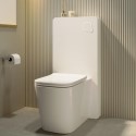 BUN/HAKOB2WGW/97866 Back to Wall Toilet with White Glass Cabinet, Cistern & Pneumatic Dual Flush Button - Albi