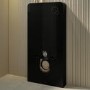 Black Wall Hung Toilet with Black Glass Cabinet, Cistern & Pneumatic Dual Flush Button - Verona