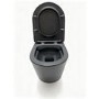 Black Wall Hung Toilet with White Glass Cabinet, Cistern & Pneumatic Dual Flush Button - Verona