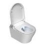 Wall Hung Smart Bidet Japanese Toilet with Heated Seat, Black Glass Cabinet, Frame, Cistern & Pneumatic Dual Flush Button - Purificare
