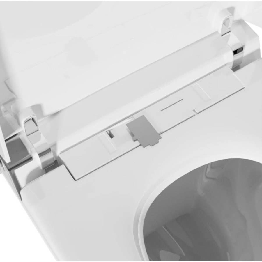 Wall Hung Smart Bidet Japanese Toilet with Heated Seat, Black Glass Cabinet, Frame, Cistern & Pneumatic Dual Flush Button - Purificare