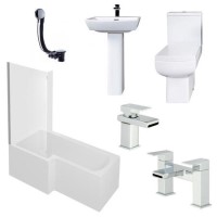 Delta Left Hand L Shaped 1700 Shower Bath Suite