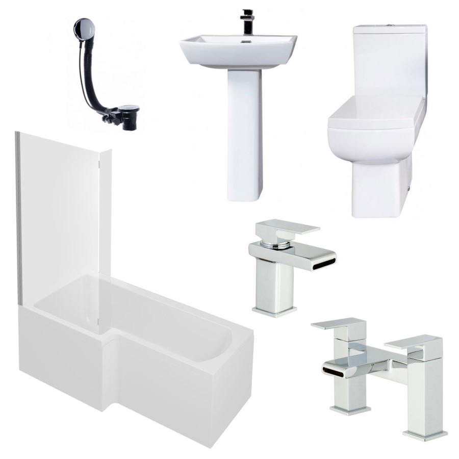 Delta Left Hand L Shaped 1700 Shower Bath Suite