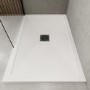 1400x800mm  Anti-Slip Rectangular Ultra Low-Profile Profile Shower Tray 25mm with Waste - White Stone Resin - Harmony