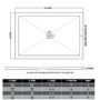 1400x800mm Rectangular Shower Tray with Waste - Non-Slip White Stone Resin - Harmony