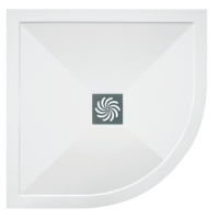 800mm Quadrant Ultra Low-Profile Profile Shower Tray 25mm with Waste - White Stone Resin - Harmony 800mm Quadrant Ultra Low-Profile Profile Shower Tray 25mm with Waste - White Stone Resin - Harmony