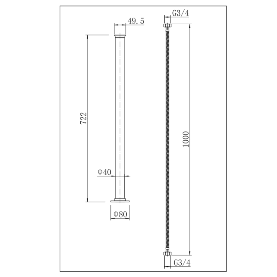 Brushed Bronze Traditional Bath Shower Mixer with stand pipes- Helston