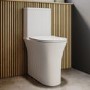 Close Coupled Closed Back Comfort Height Toilet with Soft Close Seat and Chrome Push Button - Indiana
