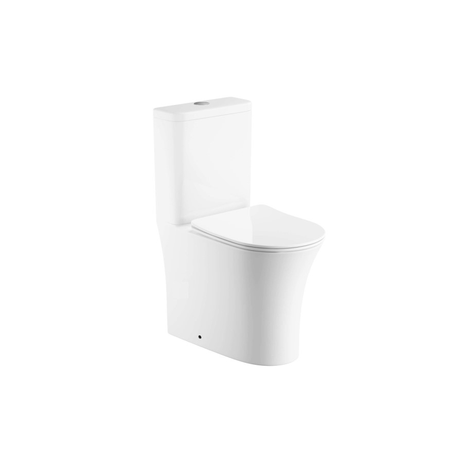 White Round Toilet Seat with Soft Close and Quick Release - Roma