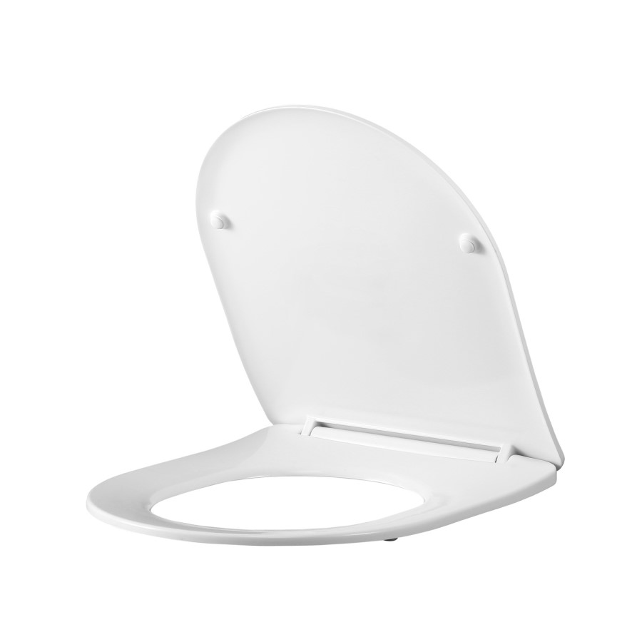 White Round Toilet Seat with Soft Close and Quick Release - Roma