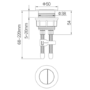 Close Coupled Closed Back Comfort Height Toilet with Soft Close Seat and Brushed Brass Push Button - Indiana