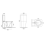 Close Coupled Rimless Open Back Toilet with Soft Close Seat - Indiana