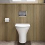 Indiana Wall Hung Toilet 820mm Pneumatic Frame & Cistern & Black Flush Plate