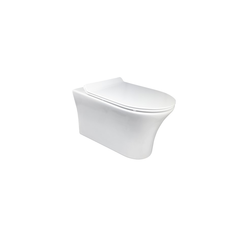 Indiana Wall Hung Toilet 1160mm Pneumatic Frame & Cistern & Black Flush Plate