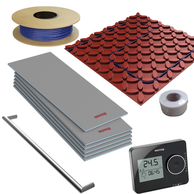 2sqm DCM Pro Electric Underfloor Heating Kit with Tempo Thermostat & Heated Towel Bar - Warmup