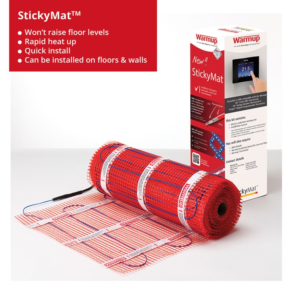 2sqm Electric Underfloor Heating Kit with 6iE WiFi Onyx Black