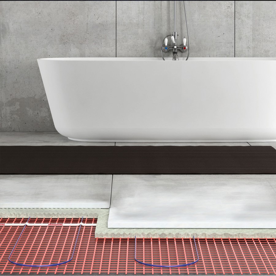 5sqm Electric Underfloor Heating Kit with 6iE WiFi Bright Porcelain Thermostat - Warmup Sticky Mat