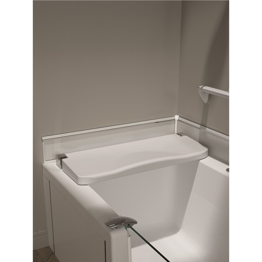 Walk In Shower Bath Left Hand with Bath Screen & Bath Seat 1700 x 750mm - Kineduo