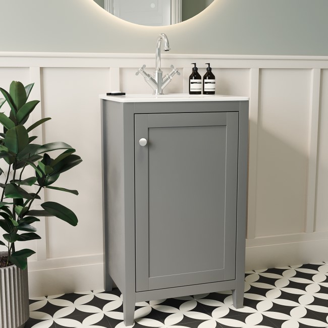 500mm Grey Freestanding Vanity Unit with Basin - Kinsley - Better Bathrooms