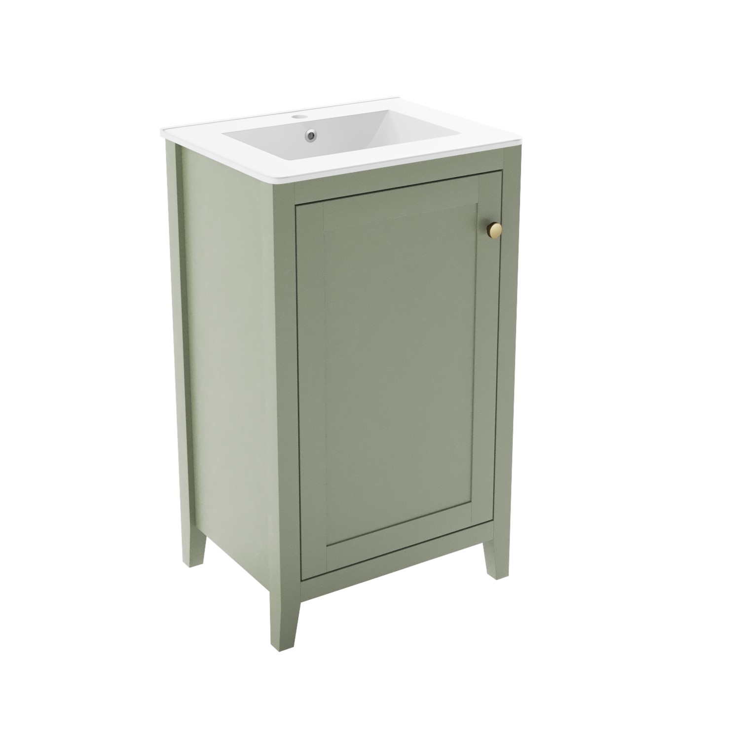 Grade A2 - 500mm Green Freestanding Vanity Unit with Basin - Kinsley ...