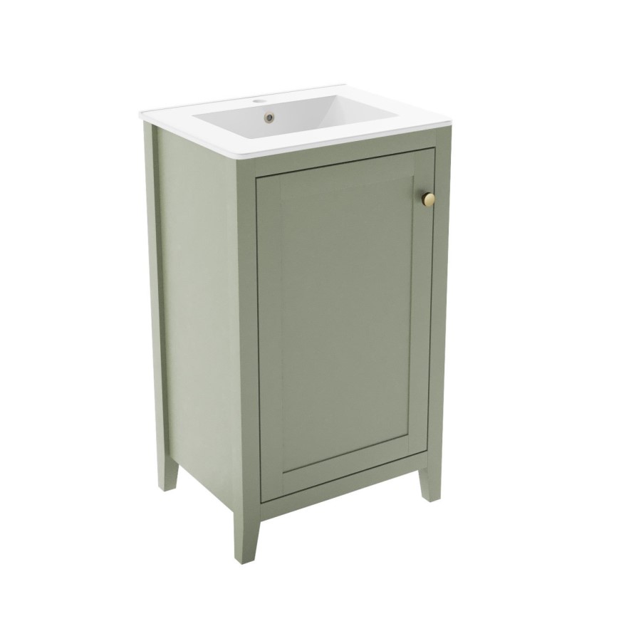 500mm Green Freestanding Vanity Unit with Basin - Kinsley