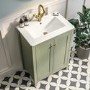 600mm Green Freestanding Vanity Unit with Basin - Kinsley