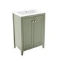 600mm Green Freestanding Vanity Unit with Basin - Kinsley
