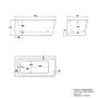 Grade A2 - Freestanding Shower Bath Single Ended Left Hand Corner with Brass Bath Screen 1500 x 740mm - Kona