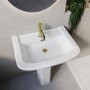 Brass Freestanding Left Hand Shower Bath Suite with Toilet and Basin - Kona