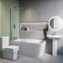 Chrome Freestanding Left Hand Shower Bath Suite with Toilet and Basin - Kona