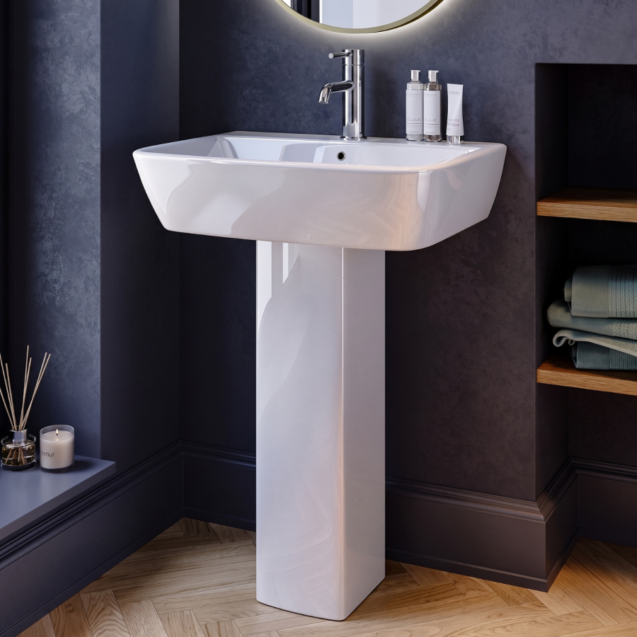 Chrome Freestanding Left Hand Shower Bath Suite with Toilet and Basin - Kona