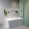 Freestanding Shower Bath Single Ended Right Hand Corner with Chrome Bath Screen 1500 x 740mm - Kona