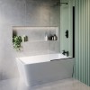 Freestanding Shower Bath Single Ended Right Hand Corner with Black Bath Screen 1500 x 740mm - Kona