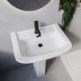Black Freestanding Right Hand Shower Bath Suite with Toilet and Basin - Kona