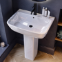 Black Freestanding Right Hand Shower Bath Suite with Toilet and Basin - Kona