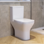 Chrome Freestanding Right Hand Shower Bath Suite with Toilet and Basin - Kona