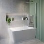 Freestanding Single Ended Right Hand Corner Shower Bath with Chrome Bath Screen with Towel Rail 1500 x 740mm - Kona