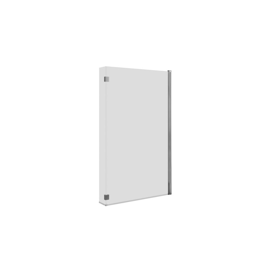 Chrome Hinged L Shape Shower Bath Screen 1450 x 975mm - Maia