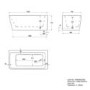Freestanding Single Ended Right Hand Corner Shower Bath with Black Grid Bath Screen 1500 x 740mm - Kona