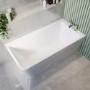 Freestanding Single Ended Right Hand Corner Shower Bath with Black Bath Screen 1500 x 740mm - Kona